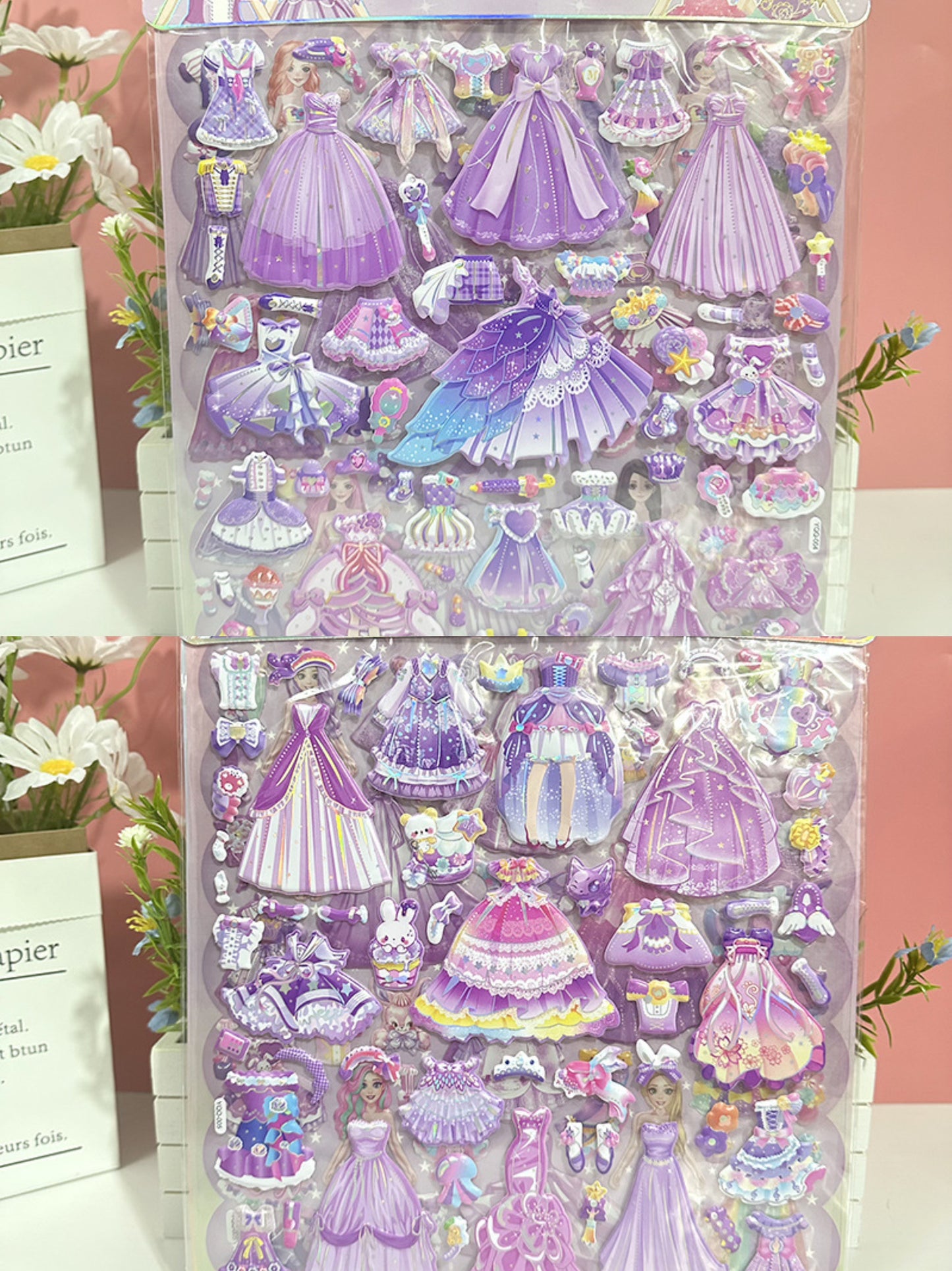 Double-layer 3D Princess Dress Up Stickers-Children's Dress Up Game