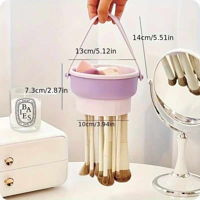 3 in 1 Silicone Makeup Brush Organizer