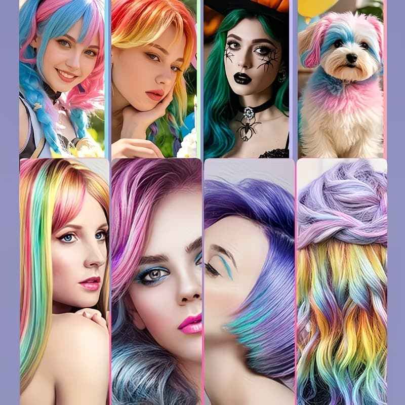 đ¨ 10 Colors Temporary Hair Color Comb â Easy Wash & Long Lasting