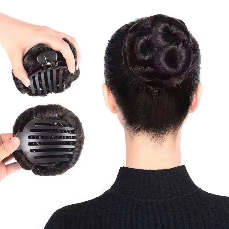 Fluffy Flower Bun Wig