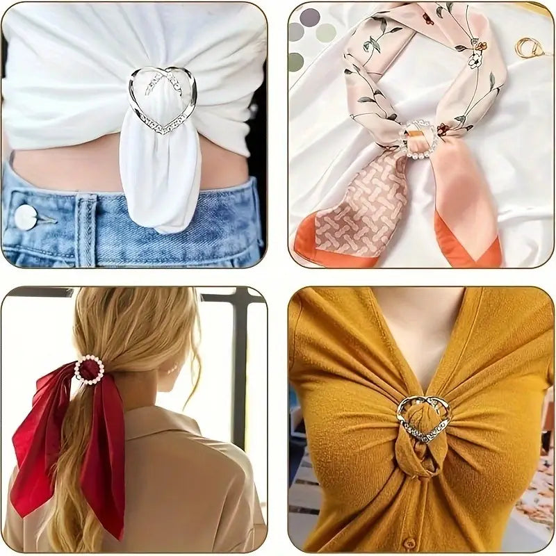6pcs Sparkling Rhinestone Hollow T-Shirt Clips