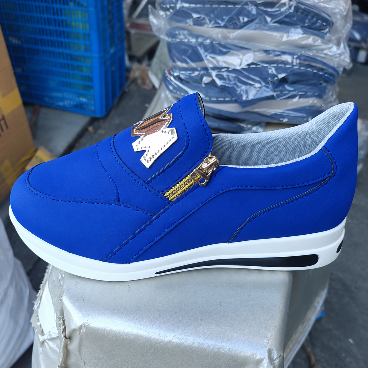 Women’s Platform Thick-Sole Side-Zip Casual Shoes