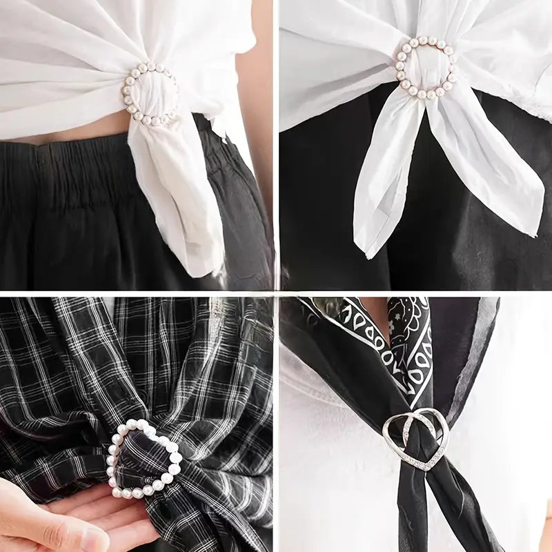 6pcs Sparkling Rhinestone Hollow T-Shirt Clips