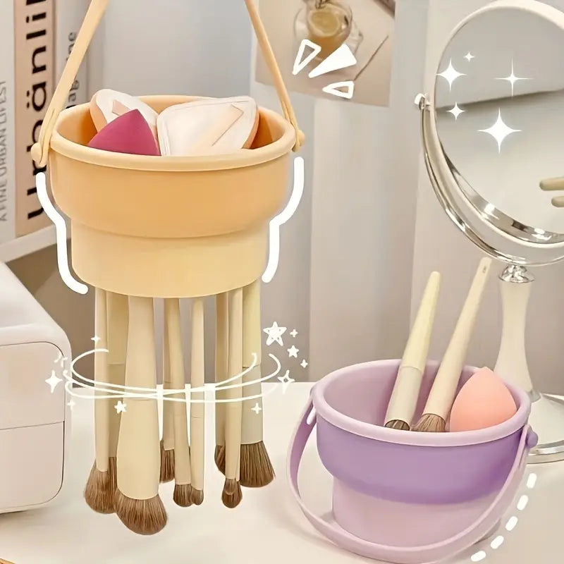 3 in 1 Silicone Makeup Brush Organizer