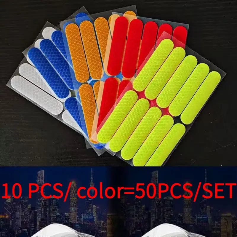 High Visibility Waterproof Reflective Stickers,Colorful PVC Decals,Suitable for Motorcycle Helmets、Bicycles and More,Unisex Durable Safety Gear