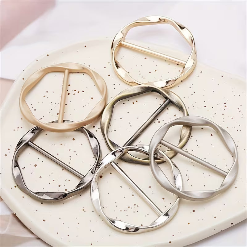 【5 Pcs】Multi-Functional Metal Scarf Buckle, Belt Buckle, Waist Cinch