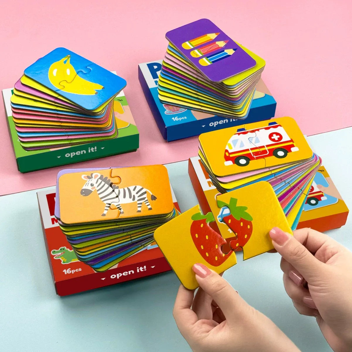 Matching Puzzle Cards for Children's Educational Fun