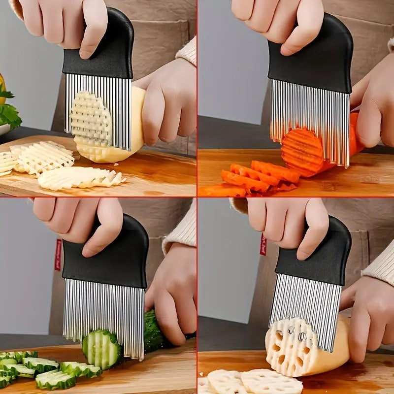 Versatile Wavy Knife for Fruits, Vegetables & Salads