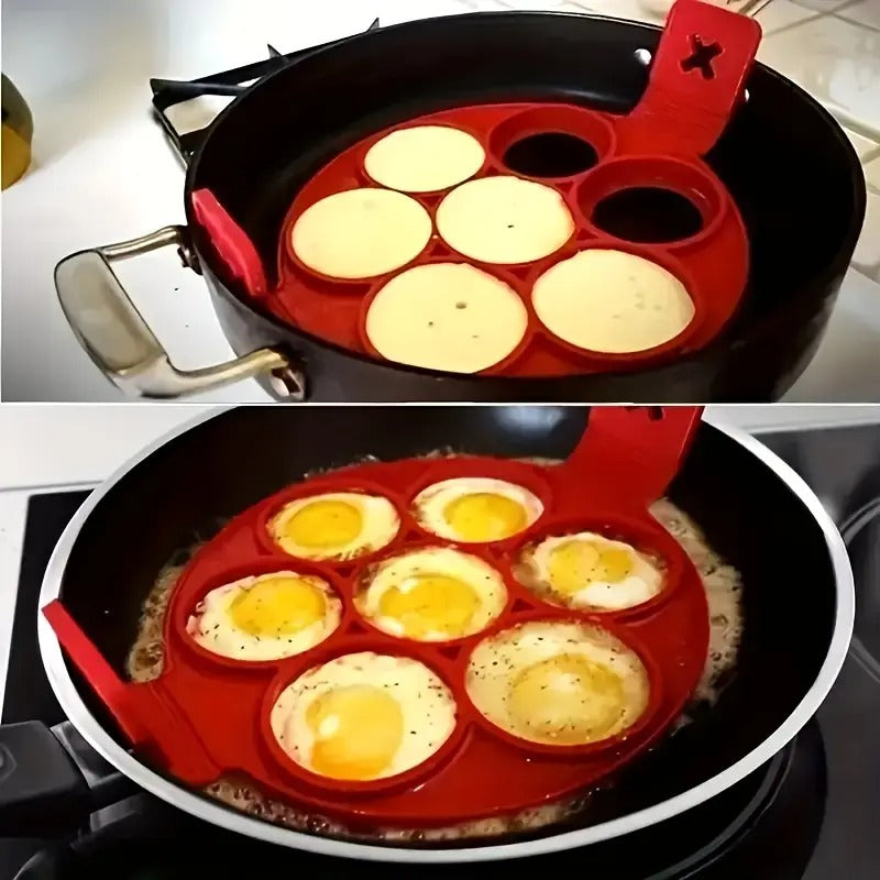 7-Hole Silicone Pancake & Egg Mold