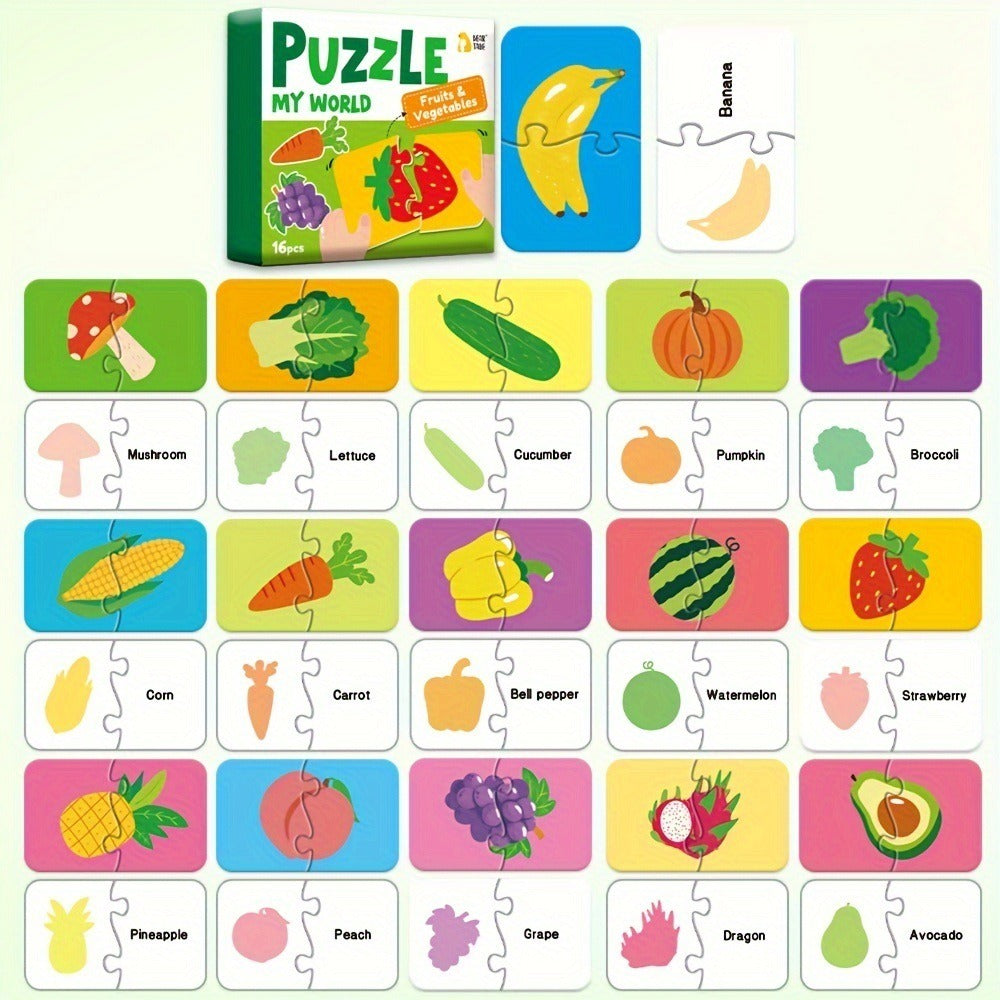 Matching Puzzle Cards for Children's Educational Fun