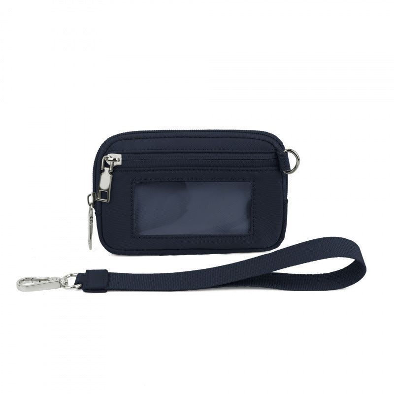 PVC Card Holder Wristlet Wallet Mini ID Purse Zipper Coin Pouch for Women Men