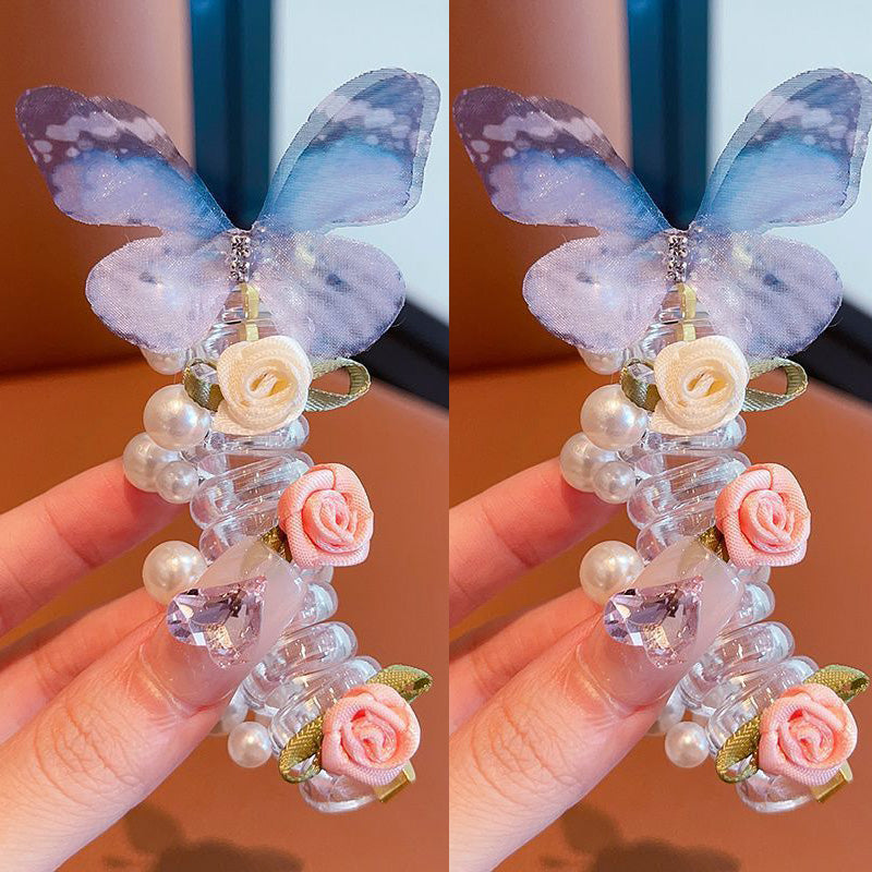 Sweet Butterfly Rose Hair Tie – Ponytail Holder & Hair Accessory