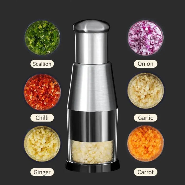 Steel Press Mincer Cutter for Garlic, Onions, Ginger, Chili & Fruits