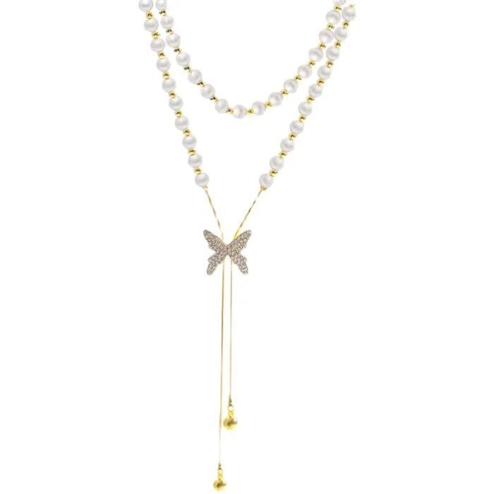 Pearl Butterfly Adjustable Necklace
