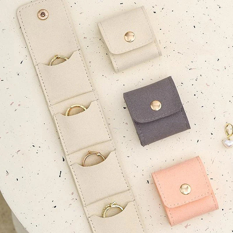 Ring storage leather pouch