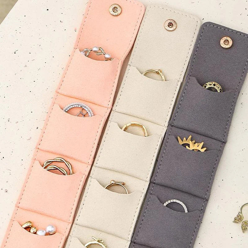 Ring storage leather pouch