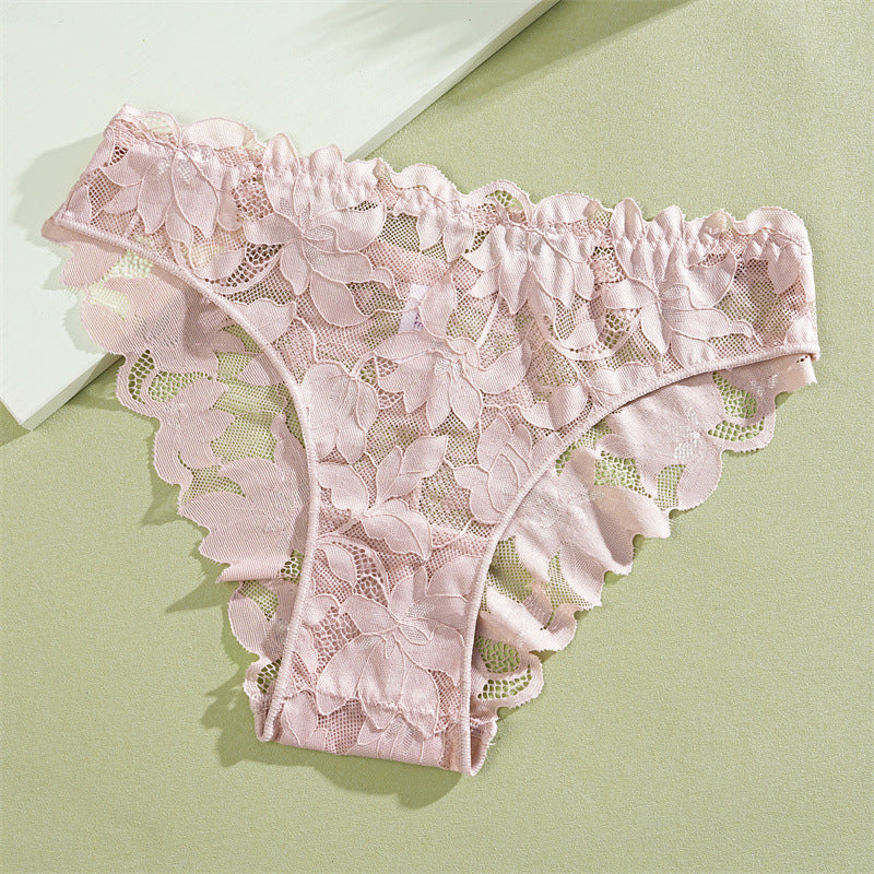 Women's Floral Lace Low-Waist Bikini Panty