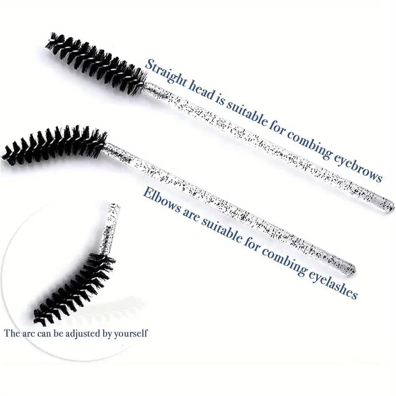 Crystal Rod Colored Eyelash Brush, Multi-Color, Soft & Portable