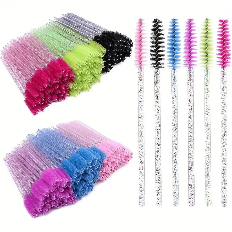 Crystal Rod Colored Eyelash Brush, Multi-Color, Soft & Portable