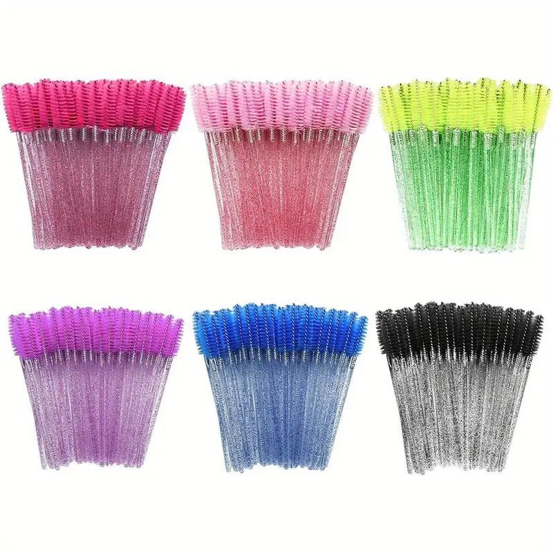 Crystal Rod Colored Eyelash Brush, Multi-Color, Soft & Portable