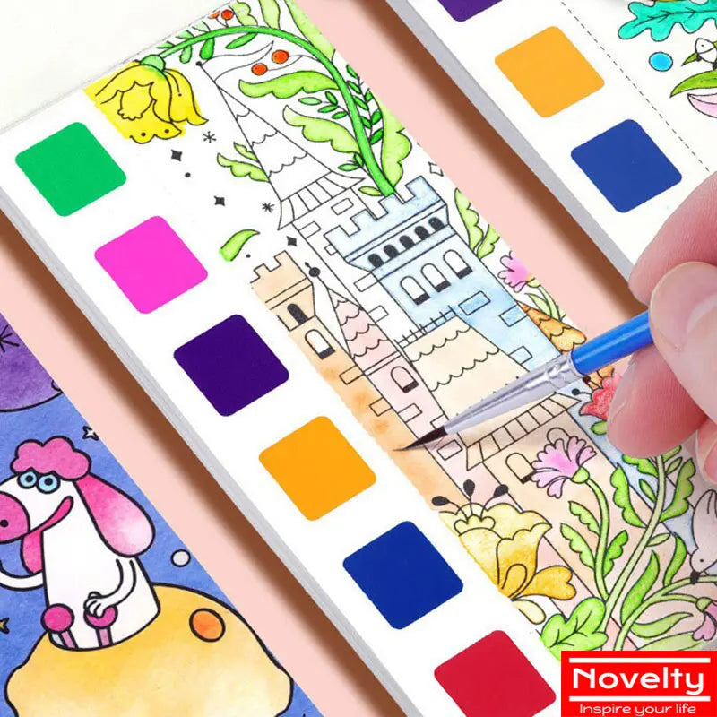 Watercolor Coloring Bookmarks for Kids, Drawing and Coloring