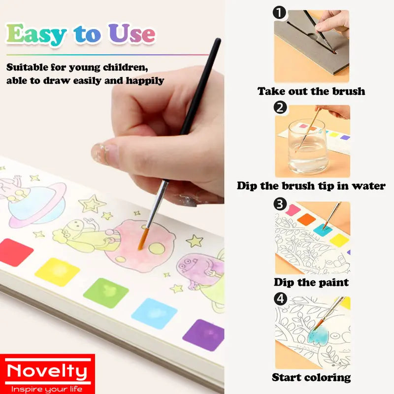 Watercolor Coloring Bookmarks for Kids, Drawing and Coloring