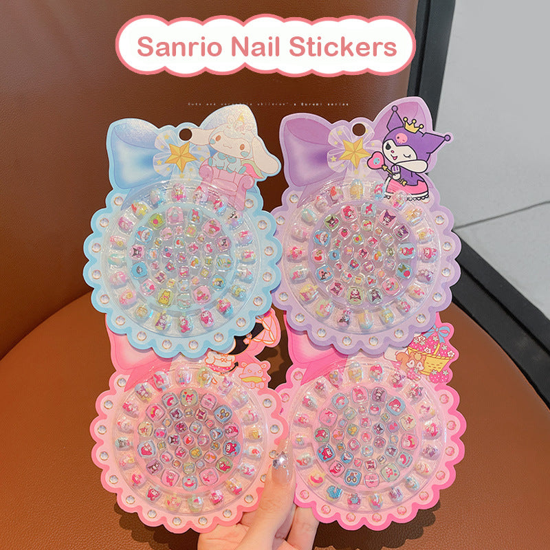 Cute Kids Nail Stickers Waterproof Non-Toxic Cartoon Nail Art Decals for Girls | Sanrio Style
