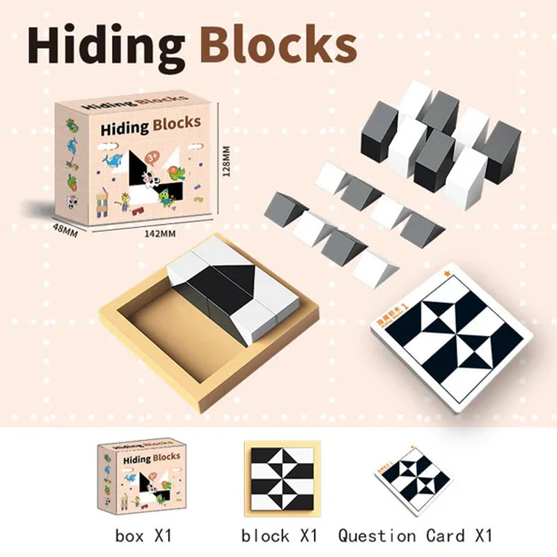 Kids Educational Hidden Block Puzzle Toy | Montessori Logic Game