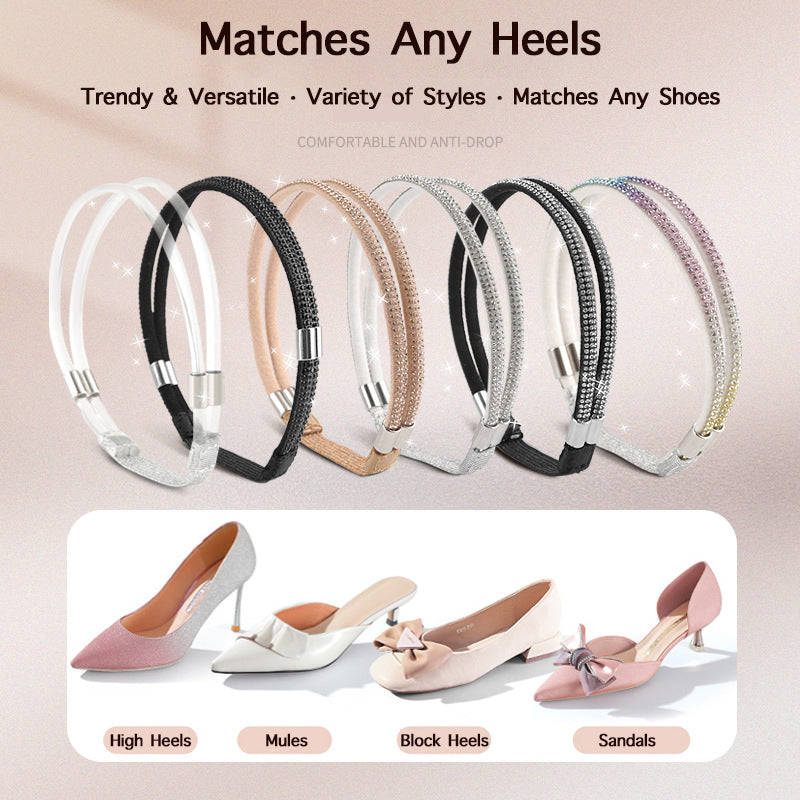 Rhinestone Anti-Slip Heel Strap | High Heel Shoe Fixing Band