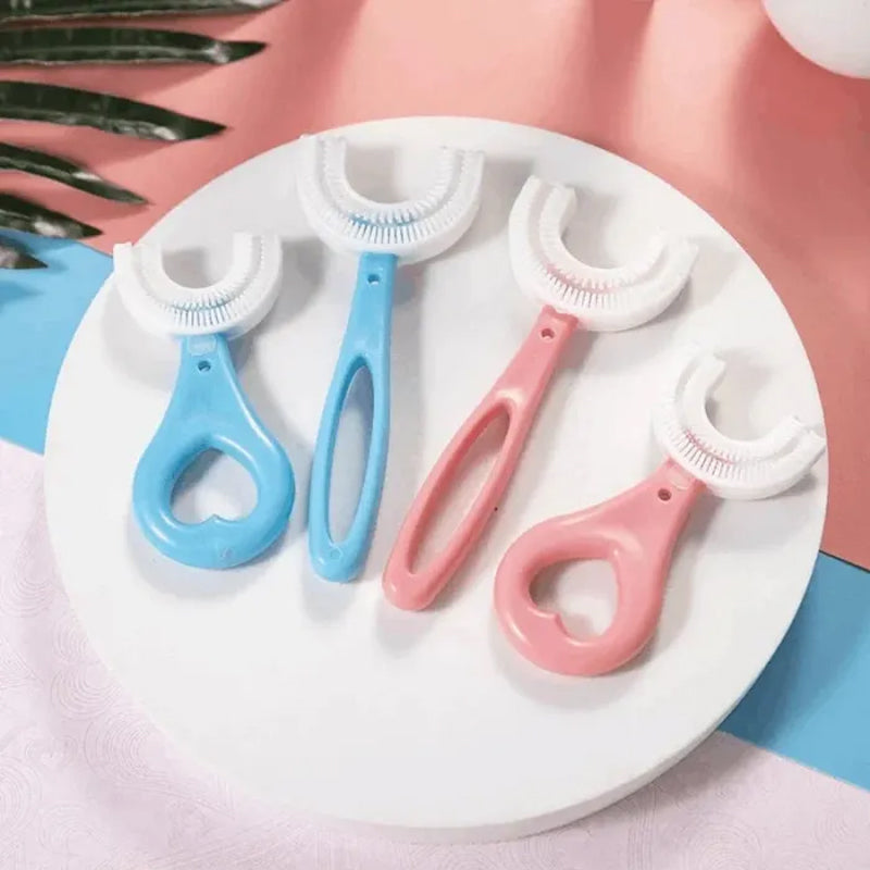 Kids U-Shaped Manual Toothbrush Baby Soft Bristle Mouthpiece Toothbrush