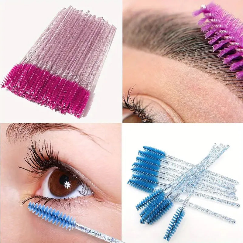 Crystal Rod Colored Eyelash Brush, Multi-Color, Soft & Portable