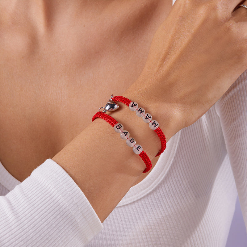 Fashion heart - shaped luminous magnetic buckle bracelet set