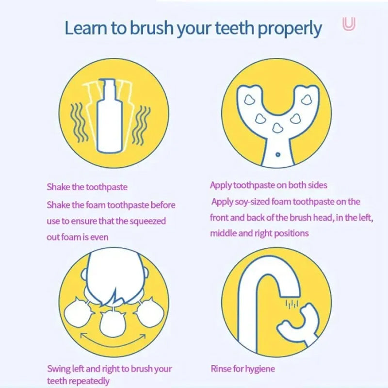 Kids U-Shaped Manual Toothbrush Baby Soft Bristle Mouthpiece Toothbrush