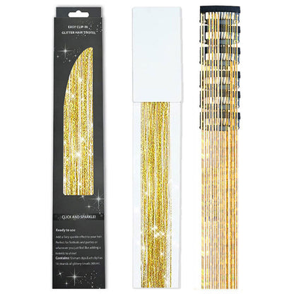 Holographic Tinsel Hair Extensions – Metallic Glitter Hair Strands Kit for DIY Party & Daily Styling