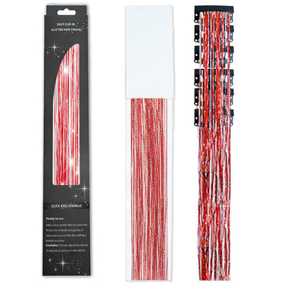 Holographic Tinsel Hair Extensions – Metallic Glitter Hair Strands Kit for DIY Party & Daily Styling