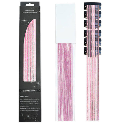 Holographic Tinsel Hair Extensions – Metallic Glitter Hair Strands Kit for DIY Party & Daily Styling