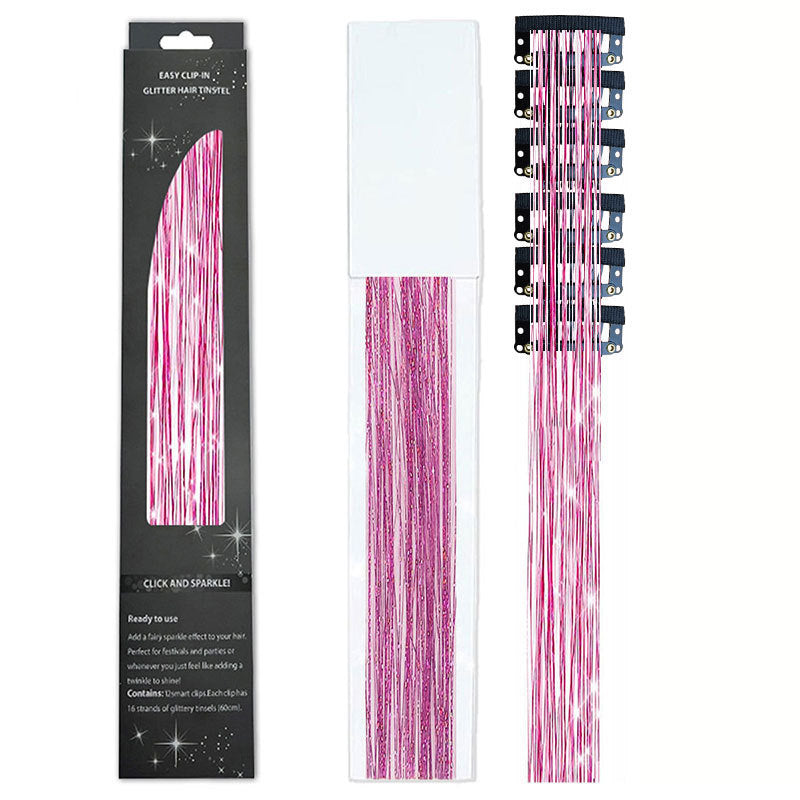 Holographic Tinsel Hair Extensions – Metallic Glitter Hair Strands Kit for DIY Party & Daily Styling
