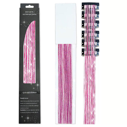 Holographic Tinsel Hair Extensions – Metallic Glitter Hair Strands Kit for DIY Party & Daily Styling