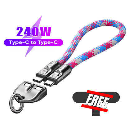 Type-C to Type-C 240W Charging Cable with Wearable Bracelet Design