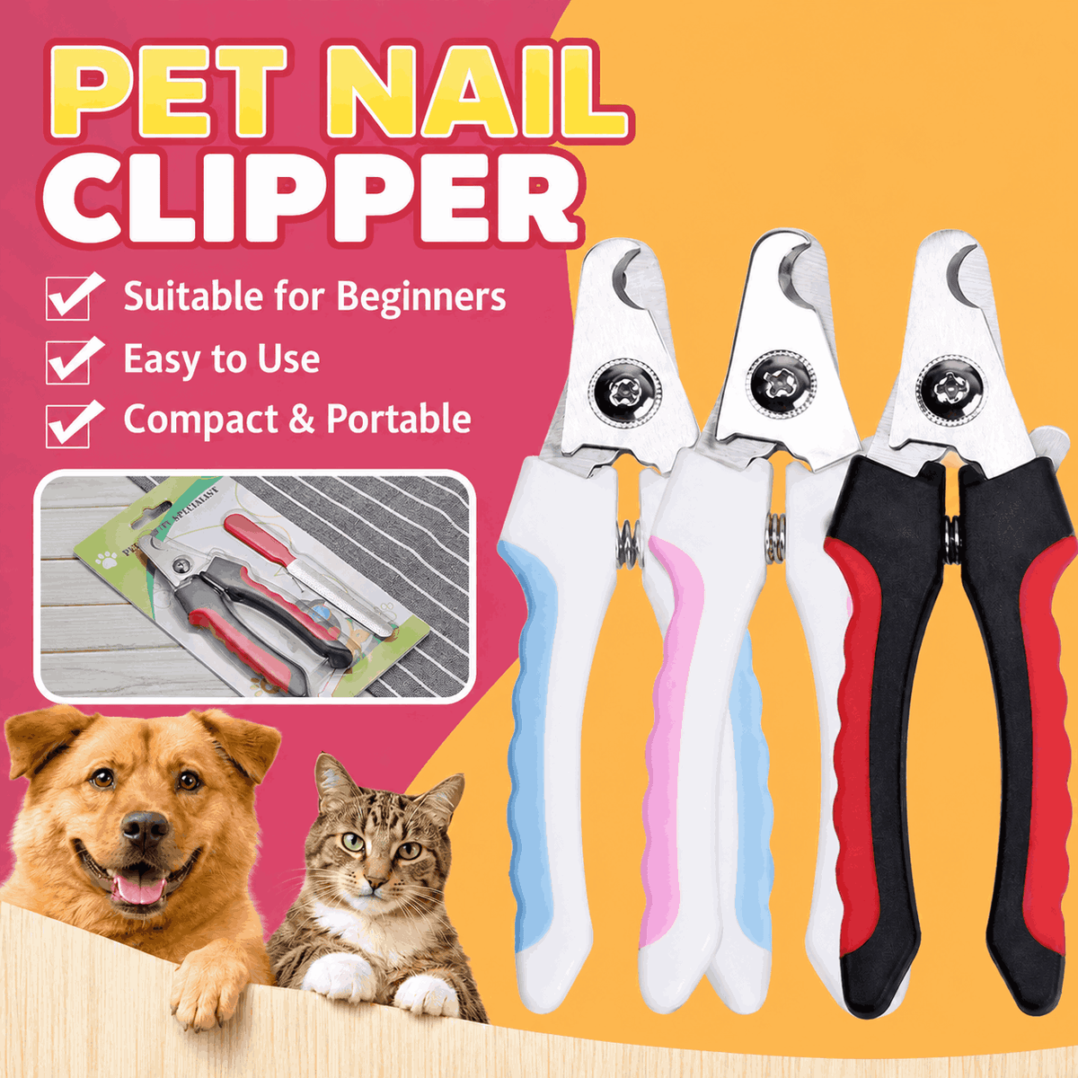 Multi-Purpose Pet & Poultry Nail Clipper – Wide Jaw Slanted Blade
