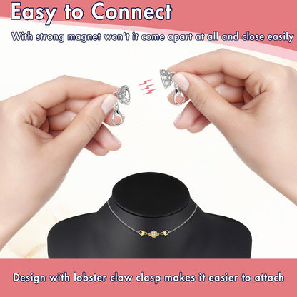 🧲12 PCS Magnetic Necklace Clasps – Strong Magnet, Snap-On Closure, No More Tangles, Jewelry Making Supplies
