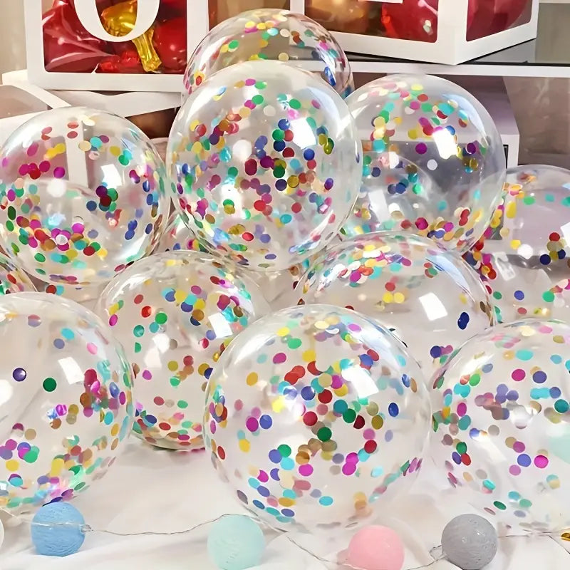【50 Pcs】Rainbow Sequined Balloons, Durable Latex Material, Perfect for Birthdays, Weddings, Parties, and Various Occasions, Indoor and Outdoor Decoration