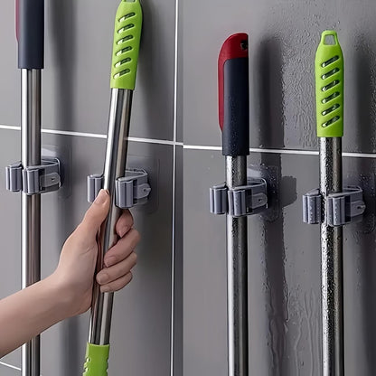 🧹 Strong Adhesive No-Drill Mop Holder Keep Your Home Clean, Organized & Clutter-Free!