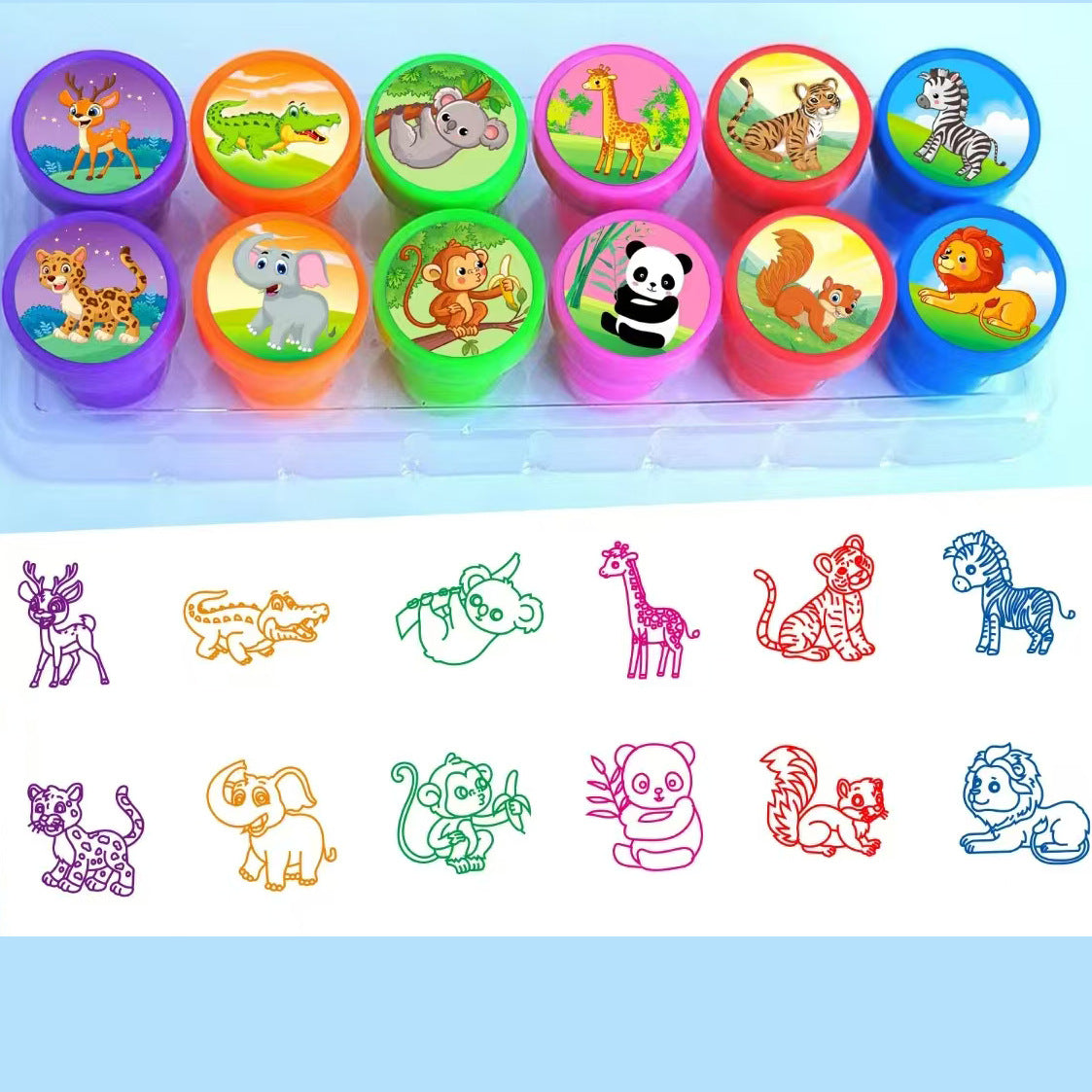 【12 Pcs】Children's Cartoon Stamps