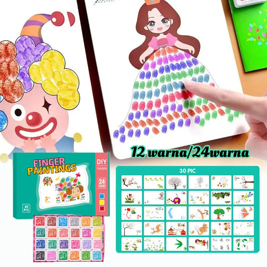 Finger Painting Colors with Template