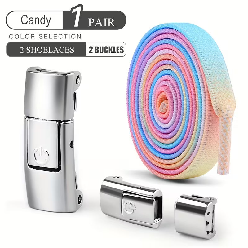 1 Pair Free-Tie Shoelaces Set for Sneakers Canvas Shoes