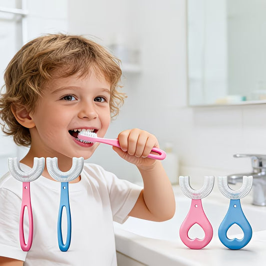 Kids U-Shaped Toothbrush for Gentle Teeth Cleaning & Oral Care