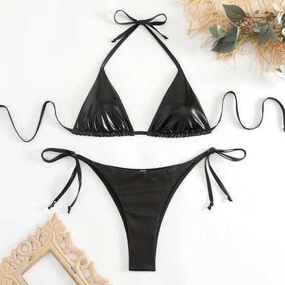 Sexy lace-up bikini swimsuit