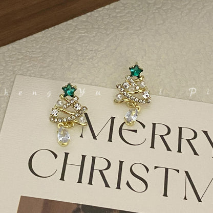 Shiny Christmas Tree Earrings