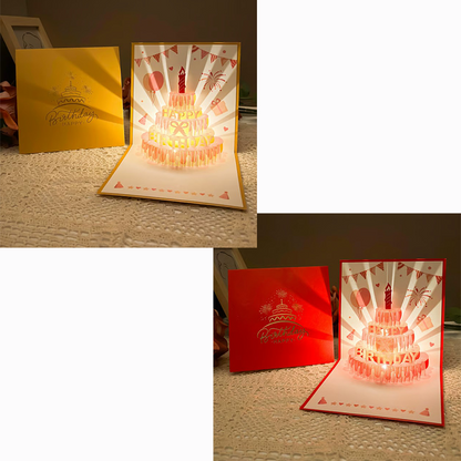 3D Pop-Up Birthday Card with Colorful Music & LED Lights